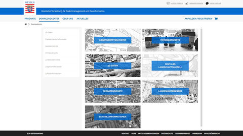 Mit wenigen Klicks zu den gewünschten Geodaten - mit der Open-Data-Plattform „Geodaten online“  Bildschirmansicht des Download-Centers, über das die von der HVBG bereitgestellten Geodaten bezogen werden können