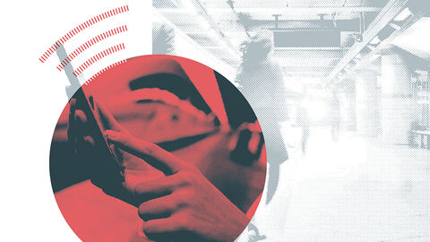 Eines der Aufgabenfelder der HZD: die Umsetzung des Onlinezugangsgesetzes (OZG) Close-up von Hand, die auf den Monitor eines Smartphones tippt, im Hintergrund ist unscharf ein Schreibtisch zu erkennen