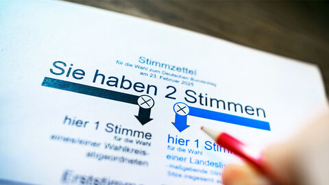 Bei der Bundestagswahl eine gute Wahl: die Anwendung „Wahl-IT-Hessen“ der HZD Kopfbogen eines Stimmzettels mit der Überschrift „Sie haben 2 Stimmen“